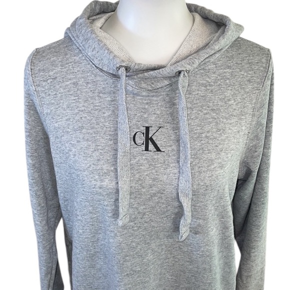Calvin Klein Grey Monogram Logo Hoodie Dress Size Medium - Picture 5 of 17